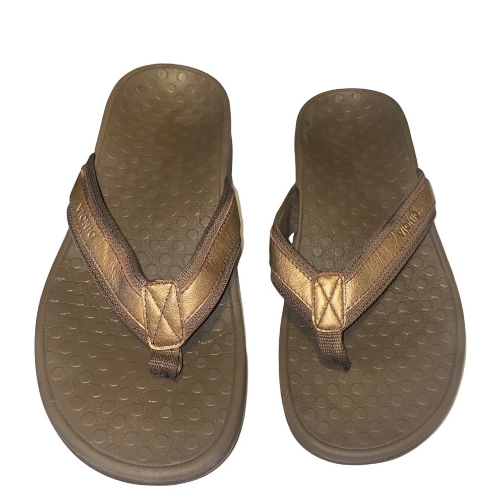 VIONIC Tide perf light bronze Sandals flip flops size 7